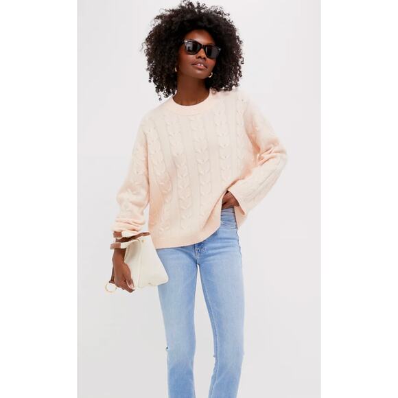 Tuckernuck Soft Pink Cashmere Eloise Cable Knit Sweater size XS - Picture 1 of 5